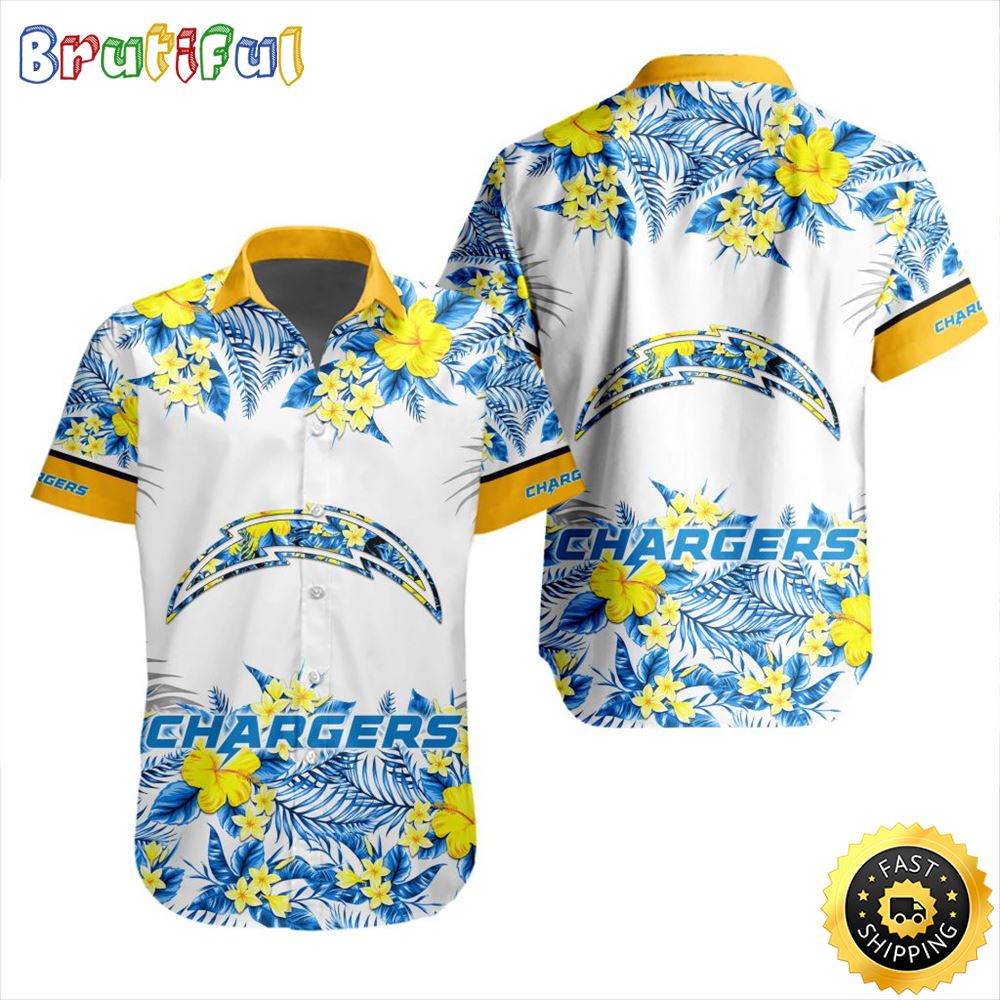 NFL Los Angeles Chargers Hawaiian Shirt Special Floral Tropical Team Spirit 1 tdsugz