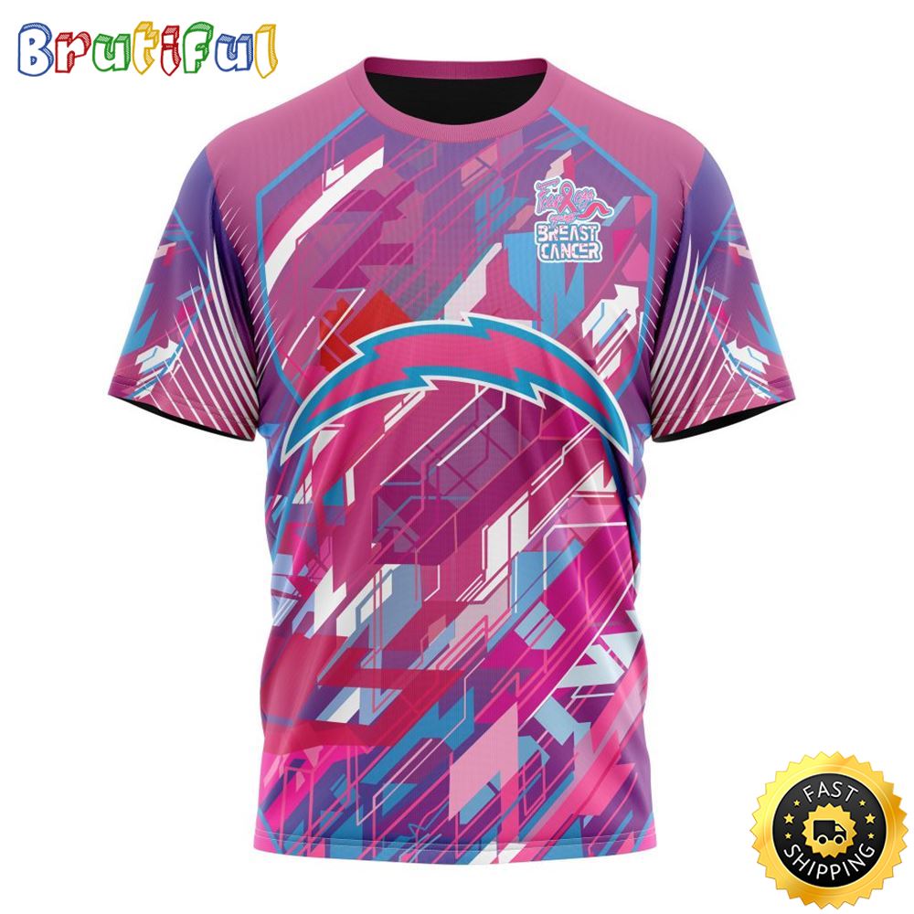 NFL Los Angeles Chargers I Pink All Over Print 3D T Shirt I Can Fearless Again Breast Cancer For Breast Cancer Survivors 1 l9cbox