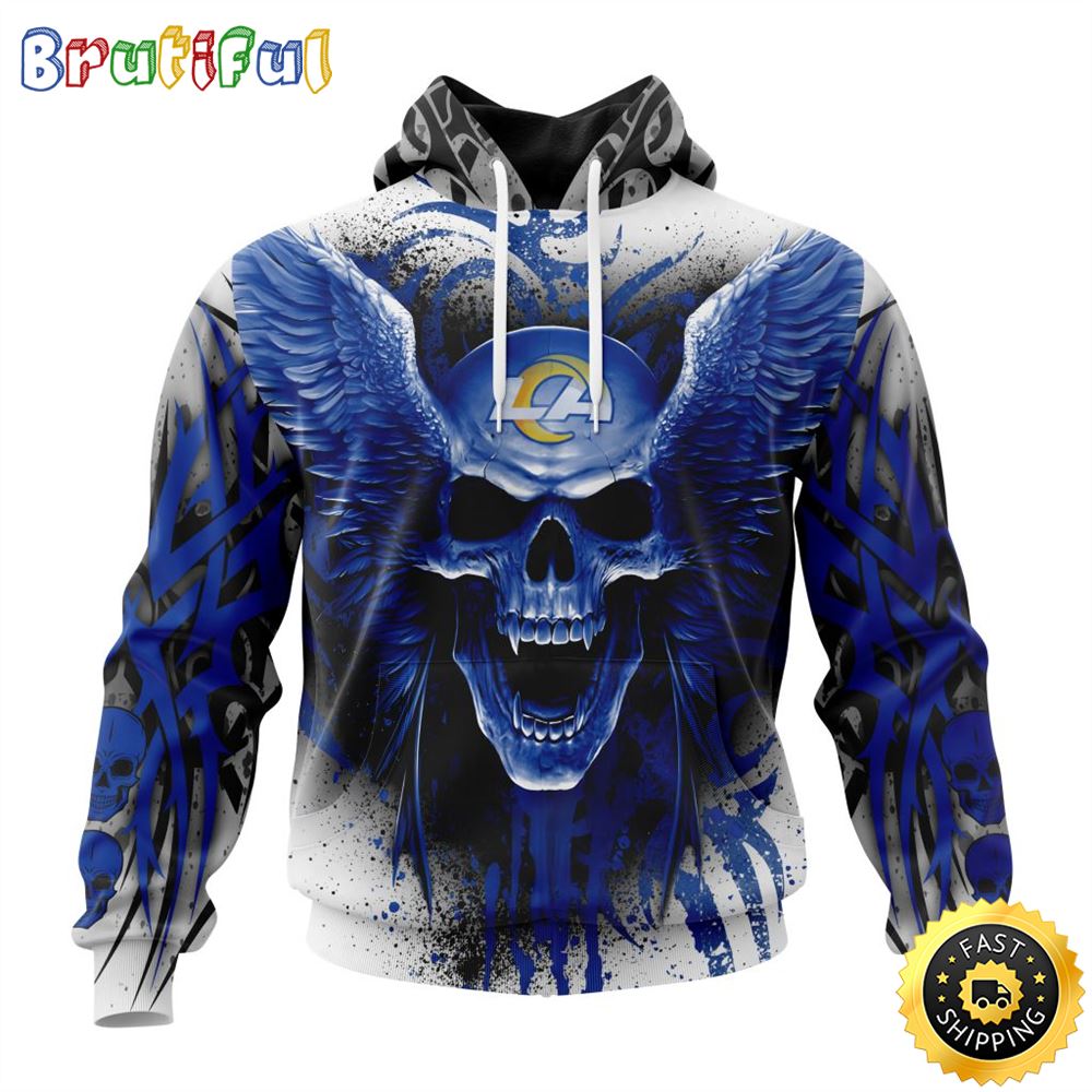 NFL Los Angeles Rams 3D Hoodie All Over Print Special Kits With Skull Unite In Team Colors 1 ufa1fa