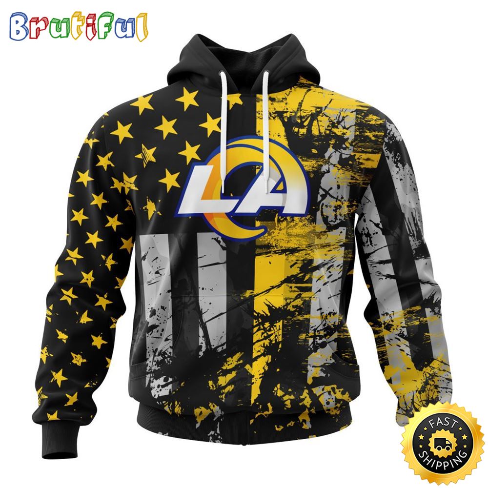 NFL Los Angeles Rams 3D Hoodie Classic Grunge American Flag Stylish Warmth For Fans 1 ioasnu