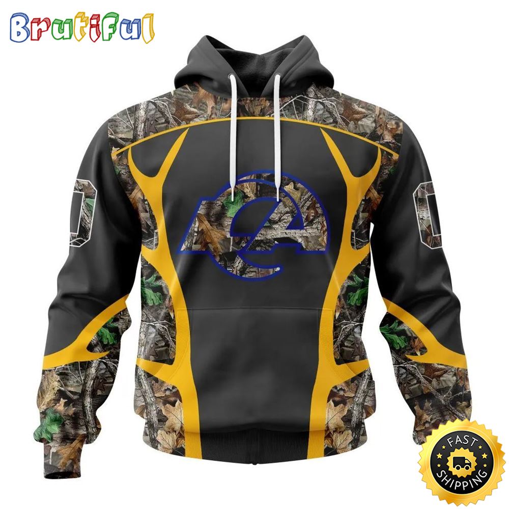NFL Los Angeles Rams All Over Print 3D Hoodie Camo Hunting Design Your Team In Style 1 lkj6vq