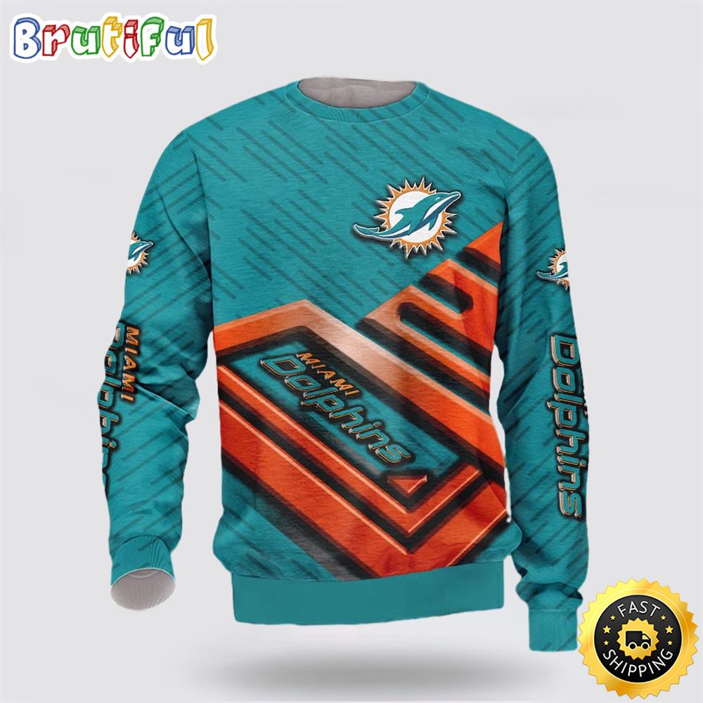 NFL Miami Dolphins Crewneck Sweatshirt Show Team Spirit 1 beqrbg