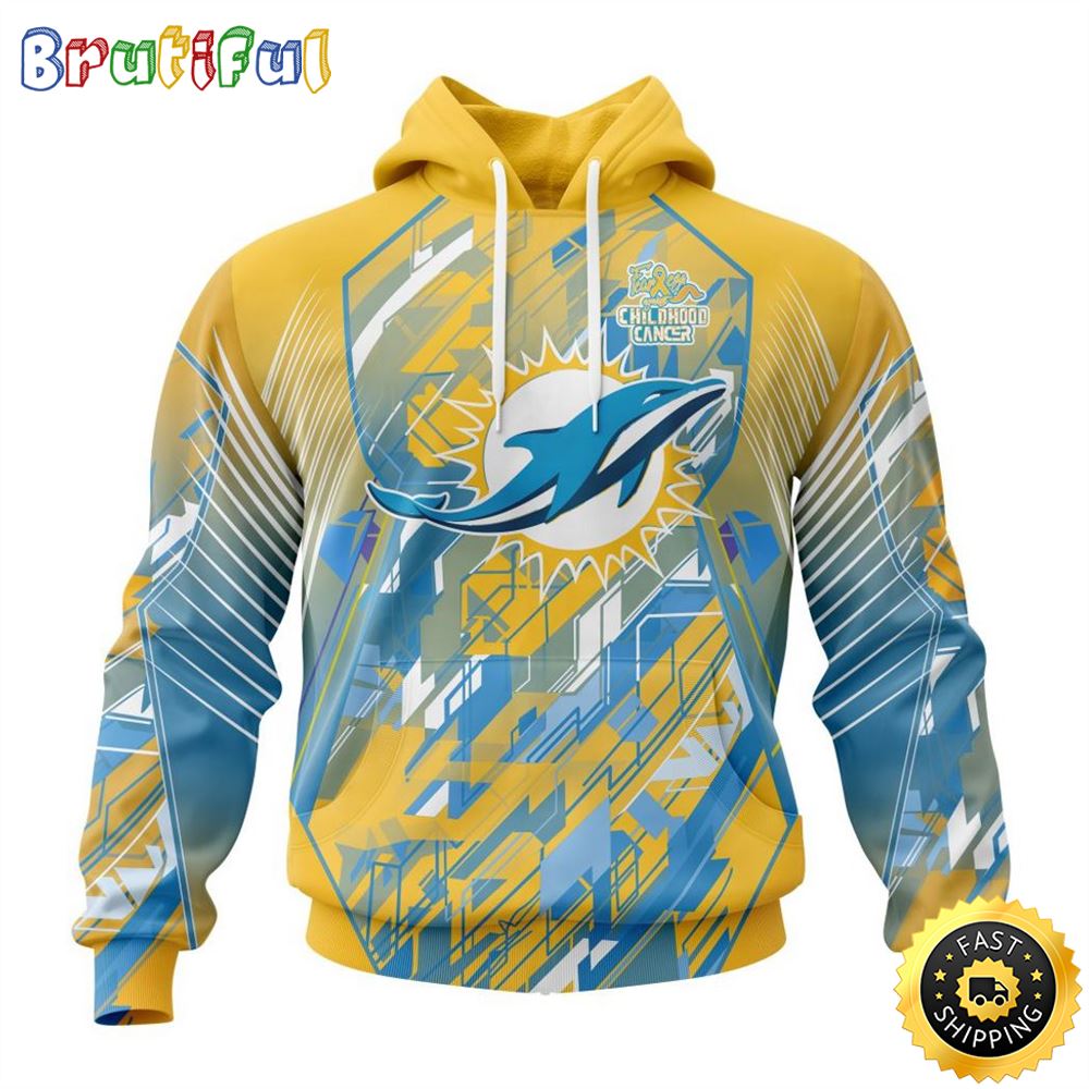 NFL Miami Dolphins Specialized Design Fearless Against Childhood Cancers Hoodie pgewfv