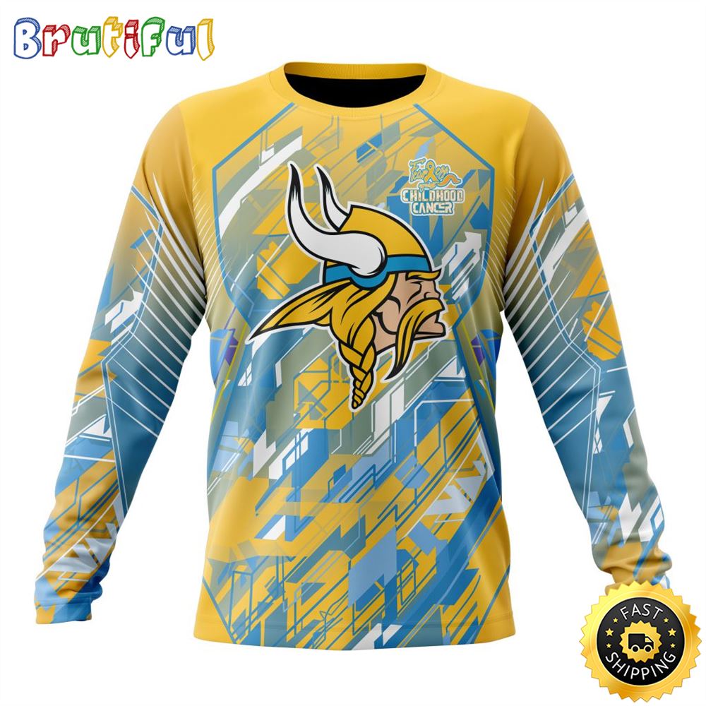 NFL Minnesota Vikings Crewneck Sweatshirt Fearless Against Childhood Cancers Gift For Football Fans 1 ogwy9d