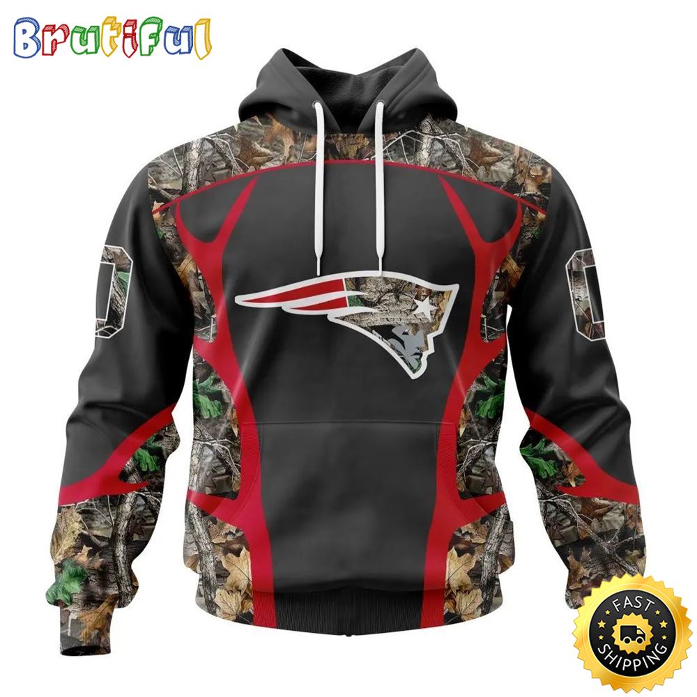 NFL New England Patriots All Over Print 3D Hoodie Camo Hunting Design Your Team In Style 1 m5tmyc