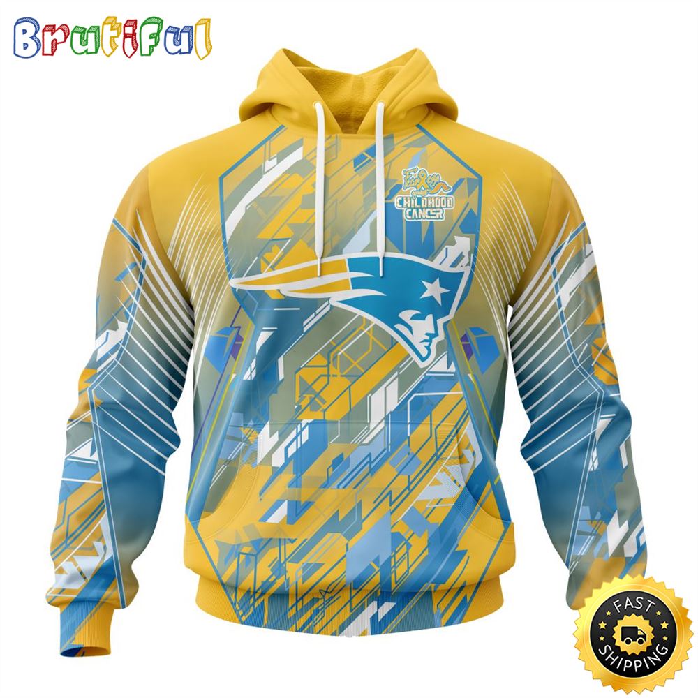 NFL New England Patriots All Over Print 3D Hoodie Fearless Against Childhood Cancers Unisex Hoodie 1 yxvmnj