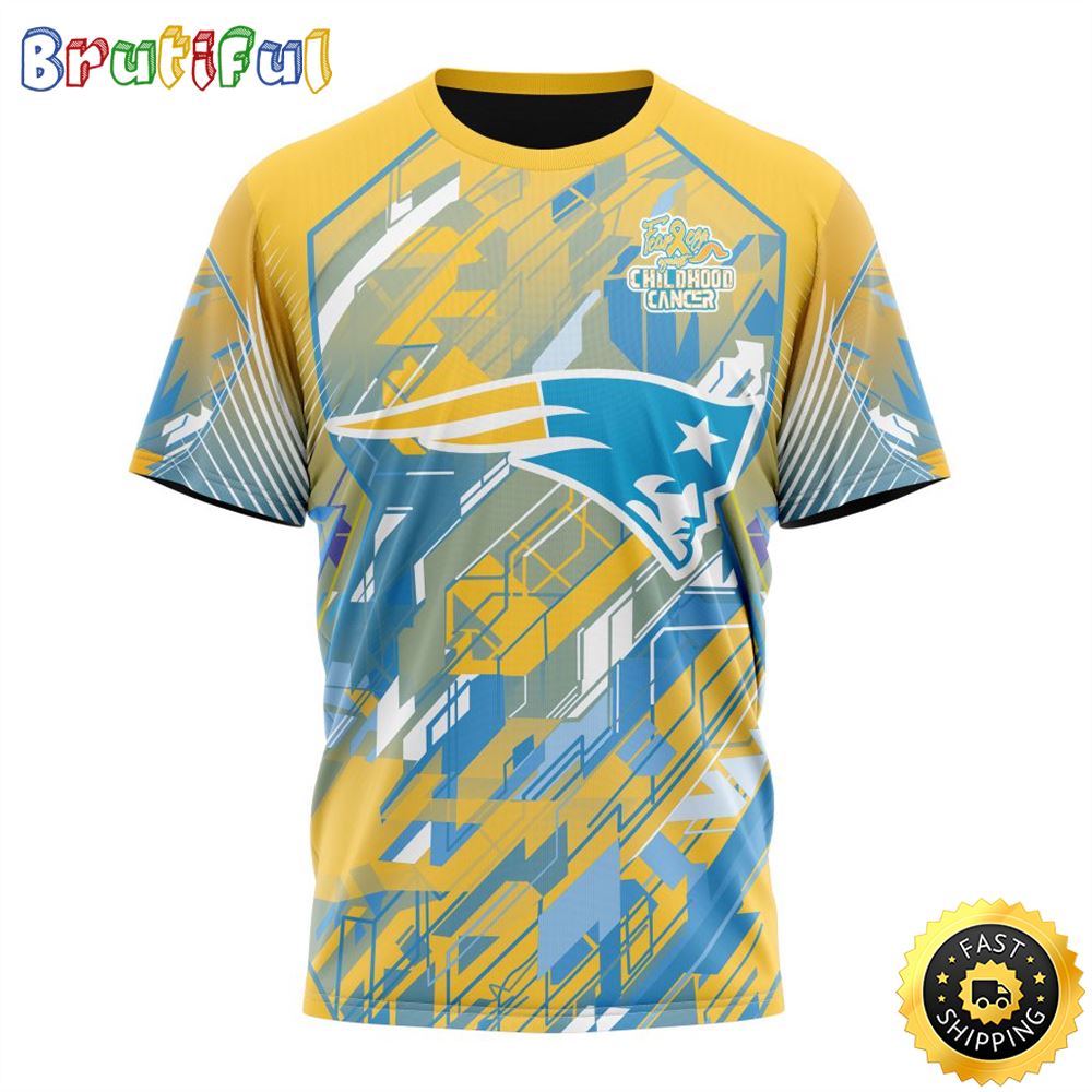 NFL New England Patriots All Over Print 3D T Shirts Fearless Against Childhood Cancers Gift For Football Fans 1 hk780v