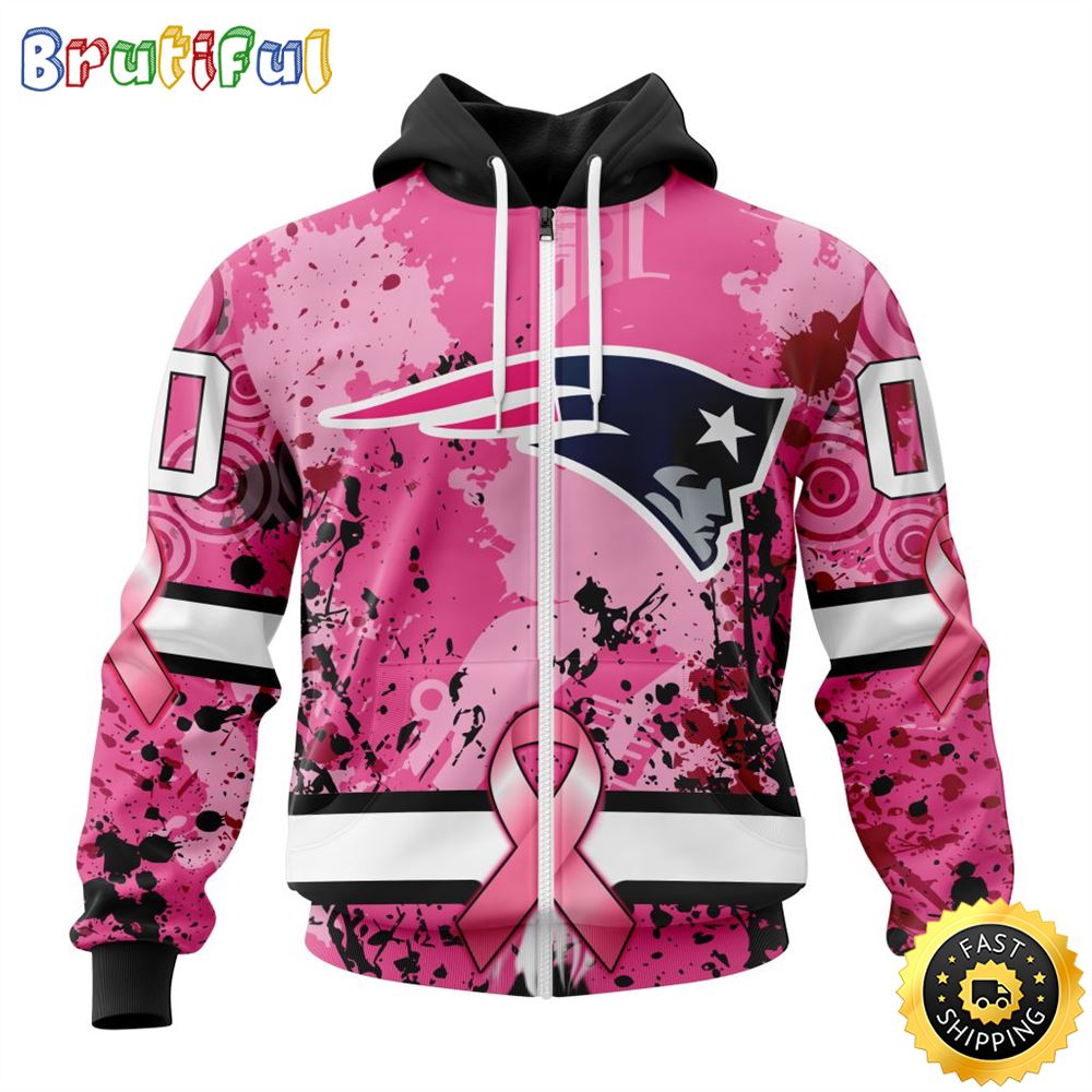 NFL New England Patriots All Over Print Zip Hoodie 3D I Pink I Can In October We Wear Pink Breast Cancer Unisex Hoodie 1 jkh7jj