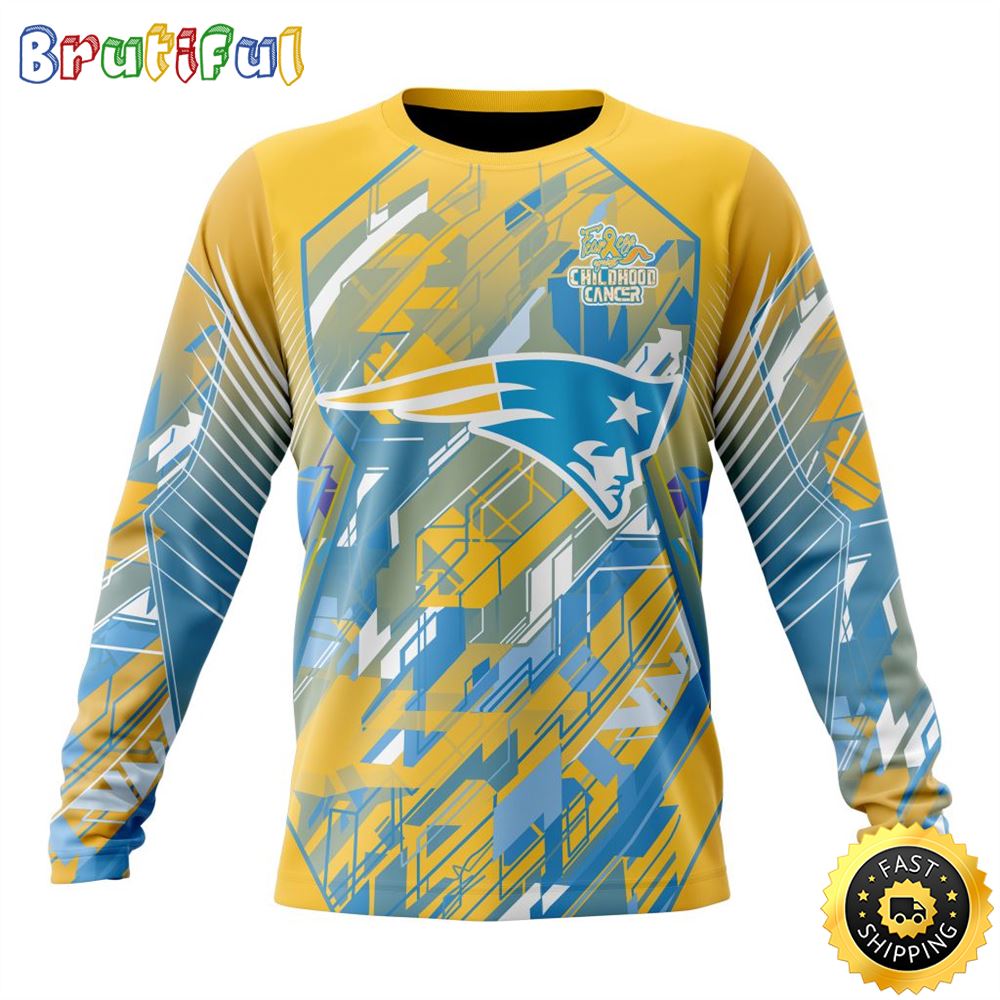 NFL New England Patriots Crewneck Sweatshirt Fearless Against Childhood Cancers Gift For Football Fans 1 yyrcft