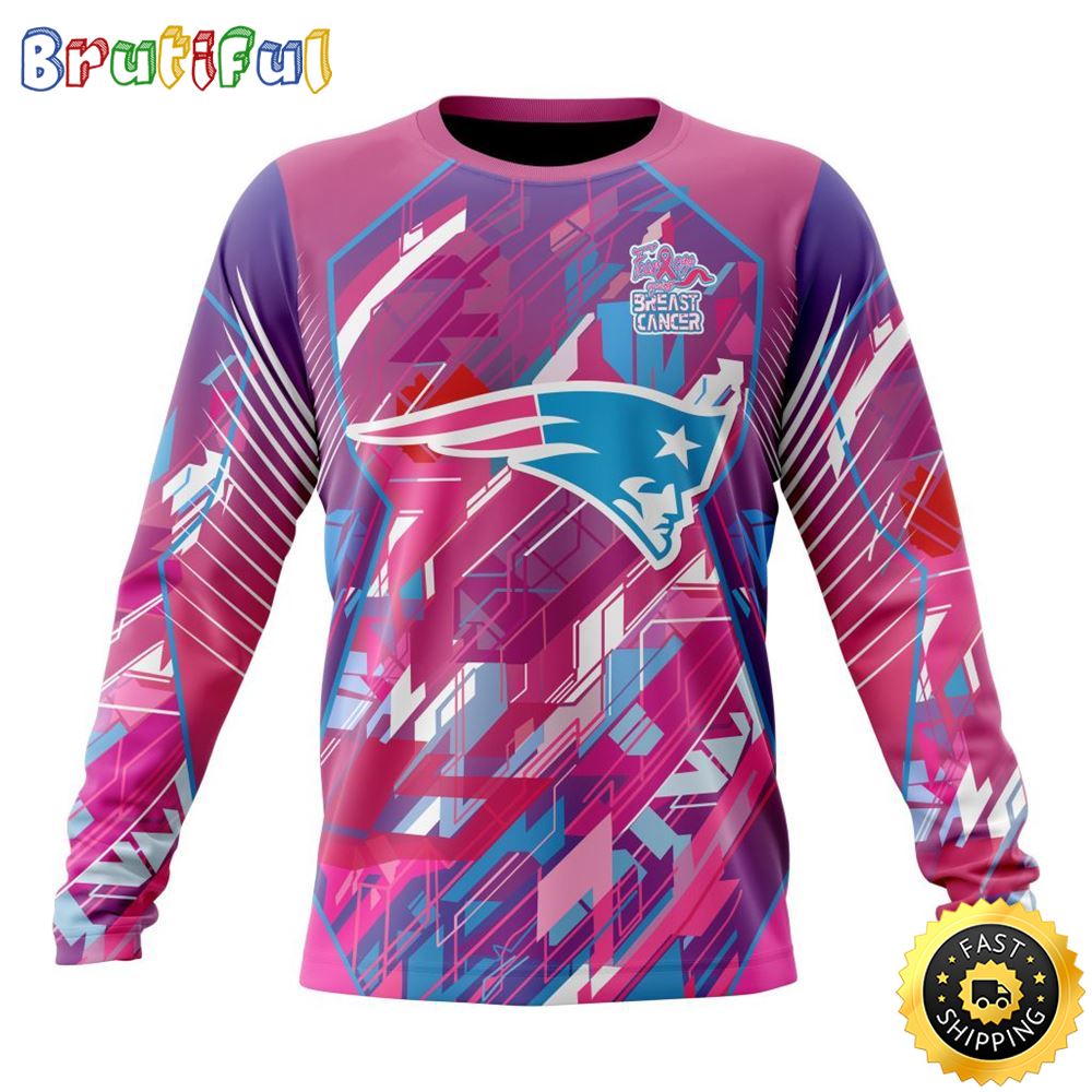 NFL New England Patriots I Pink Crewneck Sweatshirt I Can Fearless Again Breast Cancer For Breast Cancer Survivors 1 kpg705