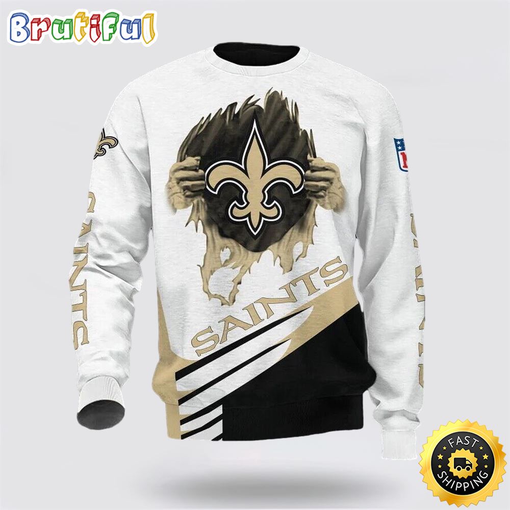 NFL New Orleans Saints Crewneck Sweatshirt Stay Cozy And Stylish bo6tr7