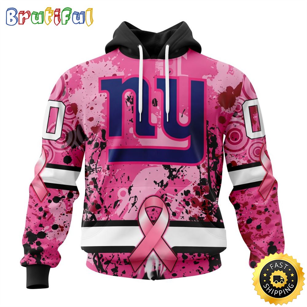 NFL New York Giants All Over Print 3D Hoodie I Pink I Can In October We Wear Pink Breast Cancer Unisex Hoodie 1 boca8u