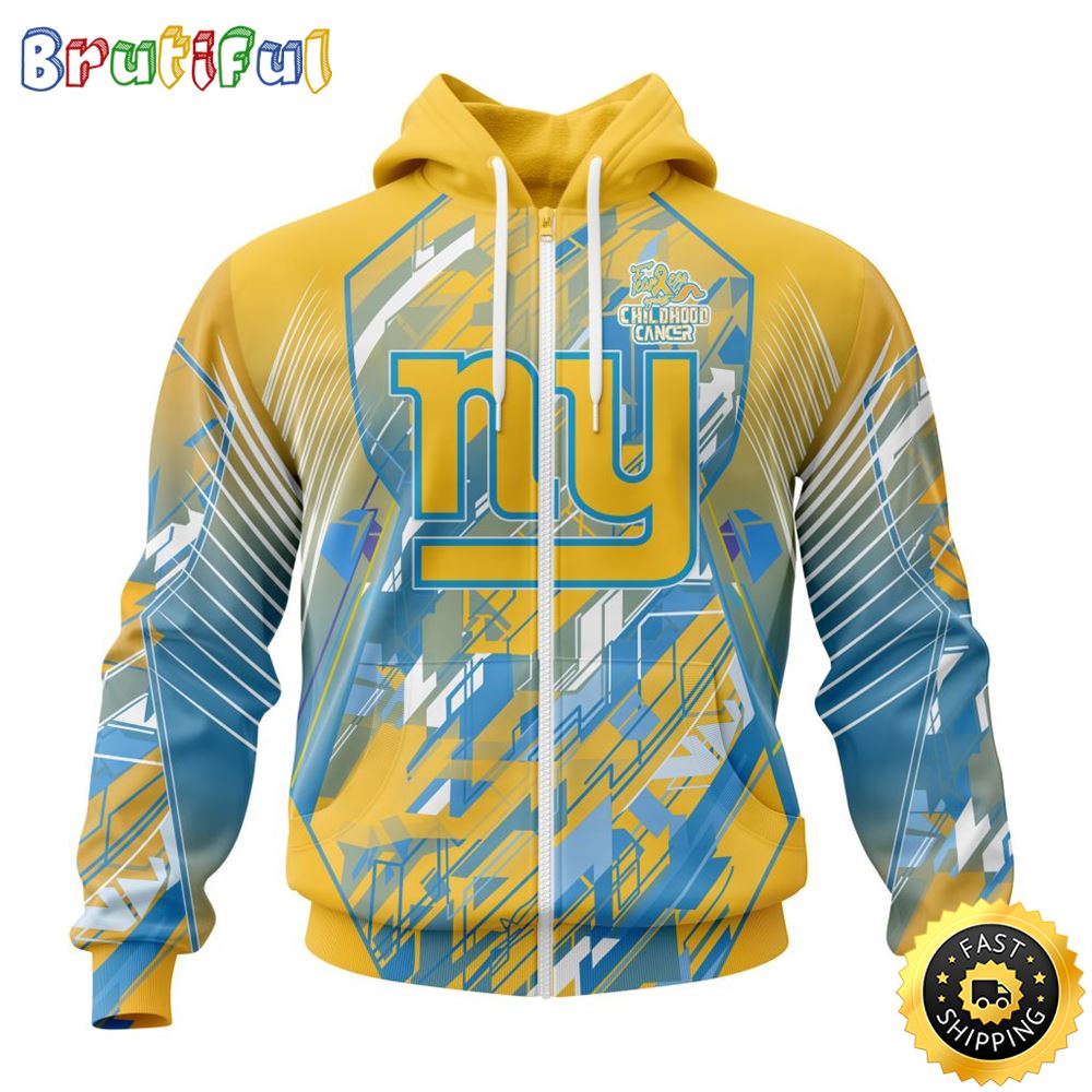 NFL New York Giants All Over Print Zip 3D Hoodie Fearless Against Childhood Cancers Unisex Hoodie 1 v5gsqx