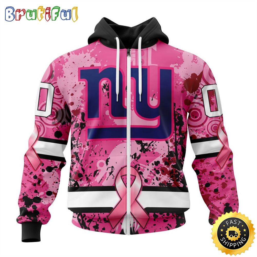 NFL New York Giants All Over Print Zip Hoodie 3D I Pink I Can In October We Wear Pink Breast Cancer Unisex Hoodie 1 jd9cxr