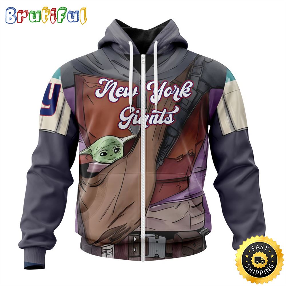 NFL New York Giants All Over Print Zip Hoodie 3D Specialized Mandalorian And Baby Yoda Unisex Hoodies 1 phfcbh