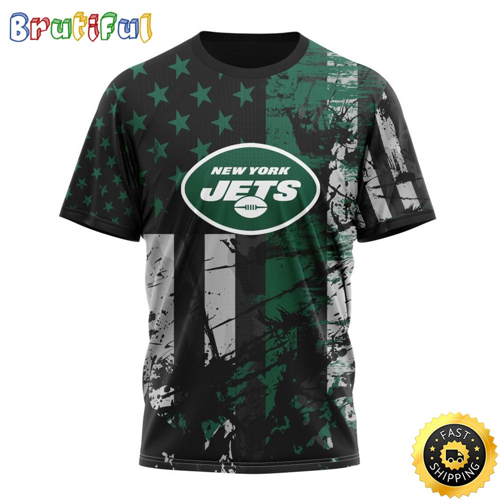 NFL New York Jets 3D T Shirts Classic Grunge American Flag Stylish Warmth For Fans 1 js1vqn
