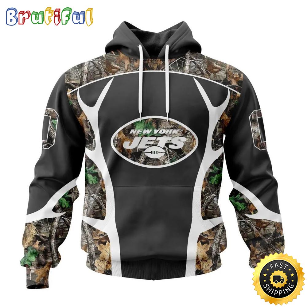 NFL New York Jets All Over Print 3D Hoodie Camo Hunting Design Your Team In Style 1 vzph57