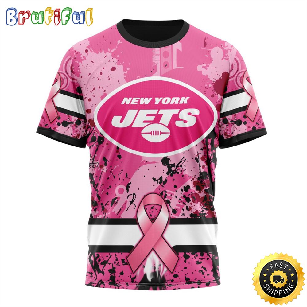 NFL New York Jets All Over Print 3D T Shirts I Pink I Can In October We Wear Pink Breast Cancer Gift For Football Fans 1 njjxxz