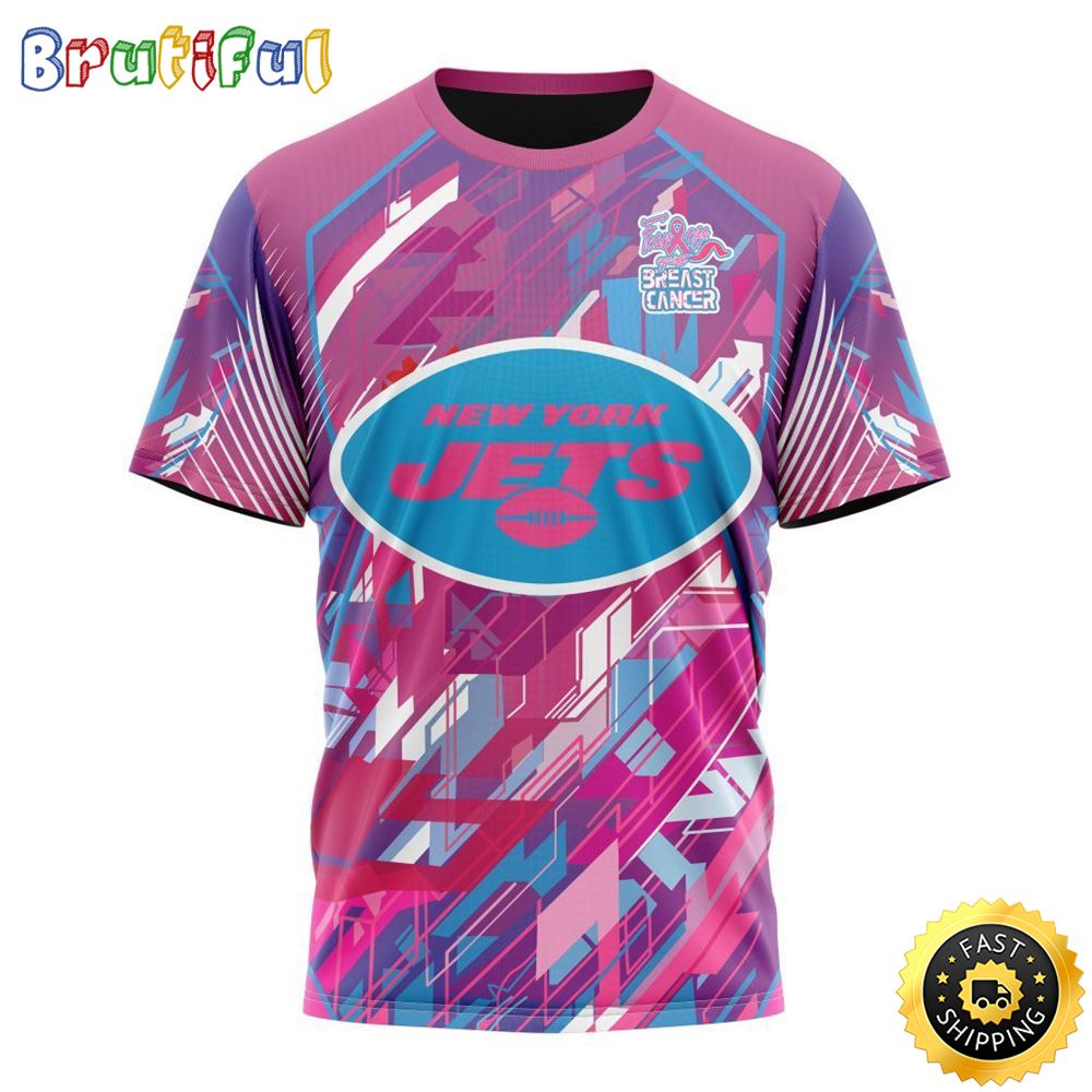NFL New York Jets I Pink All Over Print 3D T Shirt I Can Fearless Again Breast Cancer For Breast Cancer Survivors 1 w9boe1