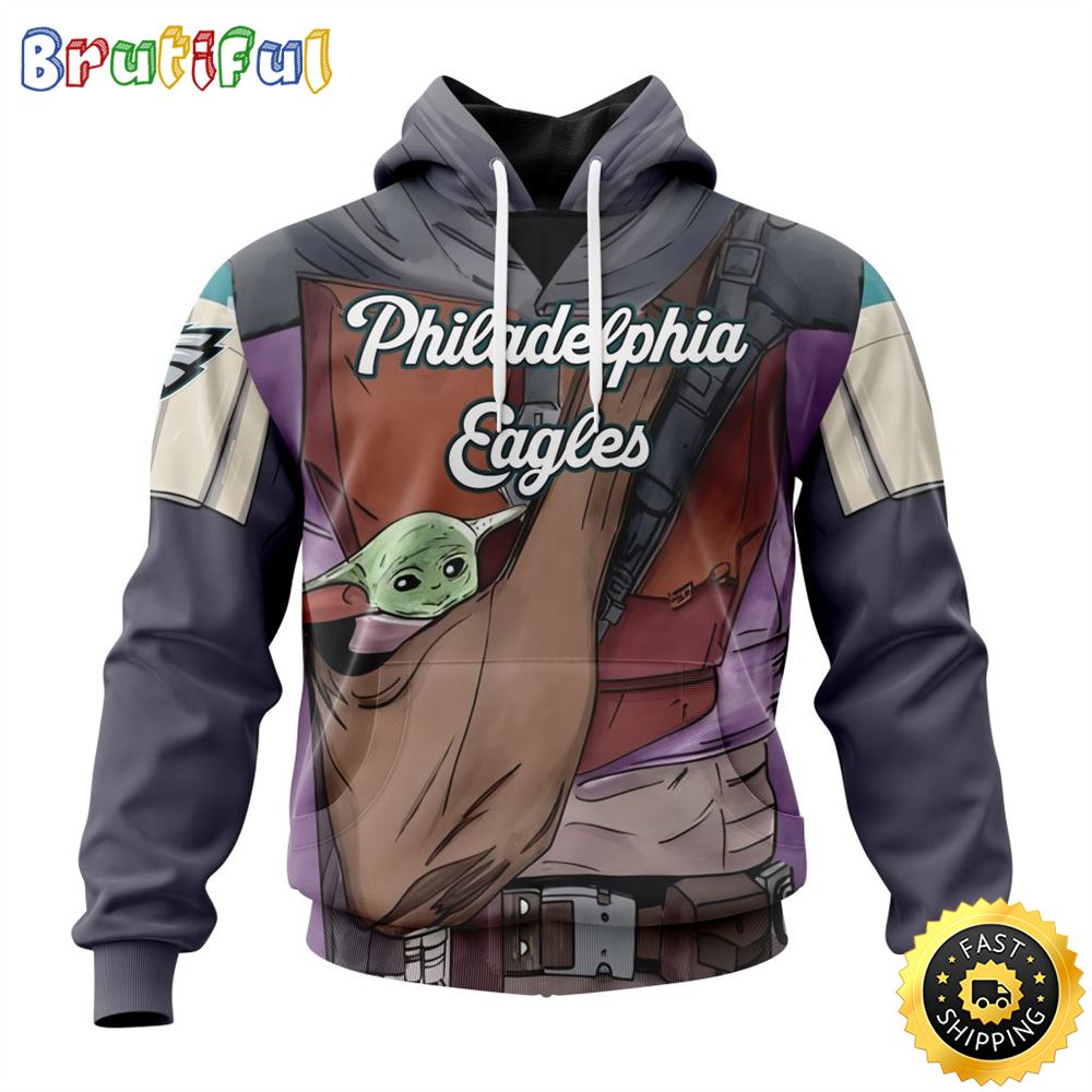 NFL Philadelphia Eagles All Over Print 3D Hoodie Specialized Mandalorian And Baby Yoda Unisex Hoodies 1 an9vfv