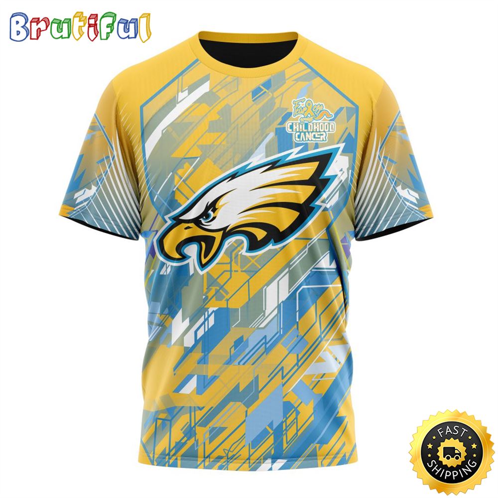 NFL Philadelphia Eagles All Over Print 3D T Shirts Fearless Against Childhood Cancers Gift For Football Fans 1 olktte