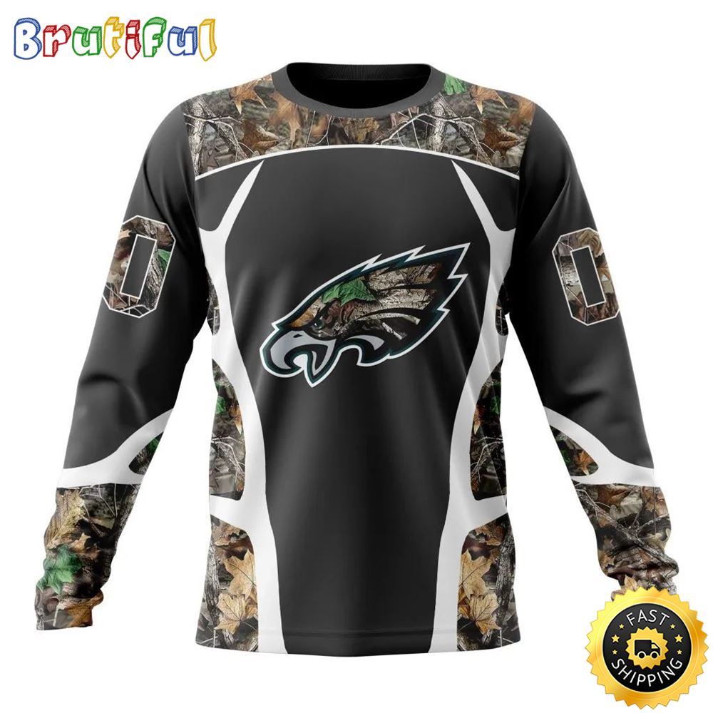 NFL Philadelphia Eagles Crewneck Sweatshirt Camo Hunting Design Stylish Gear For Fans 1 tgfjit