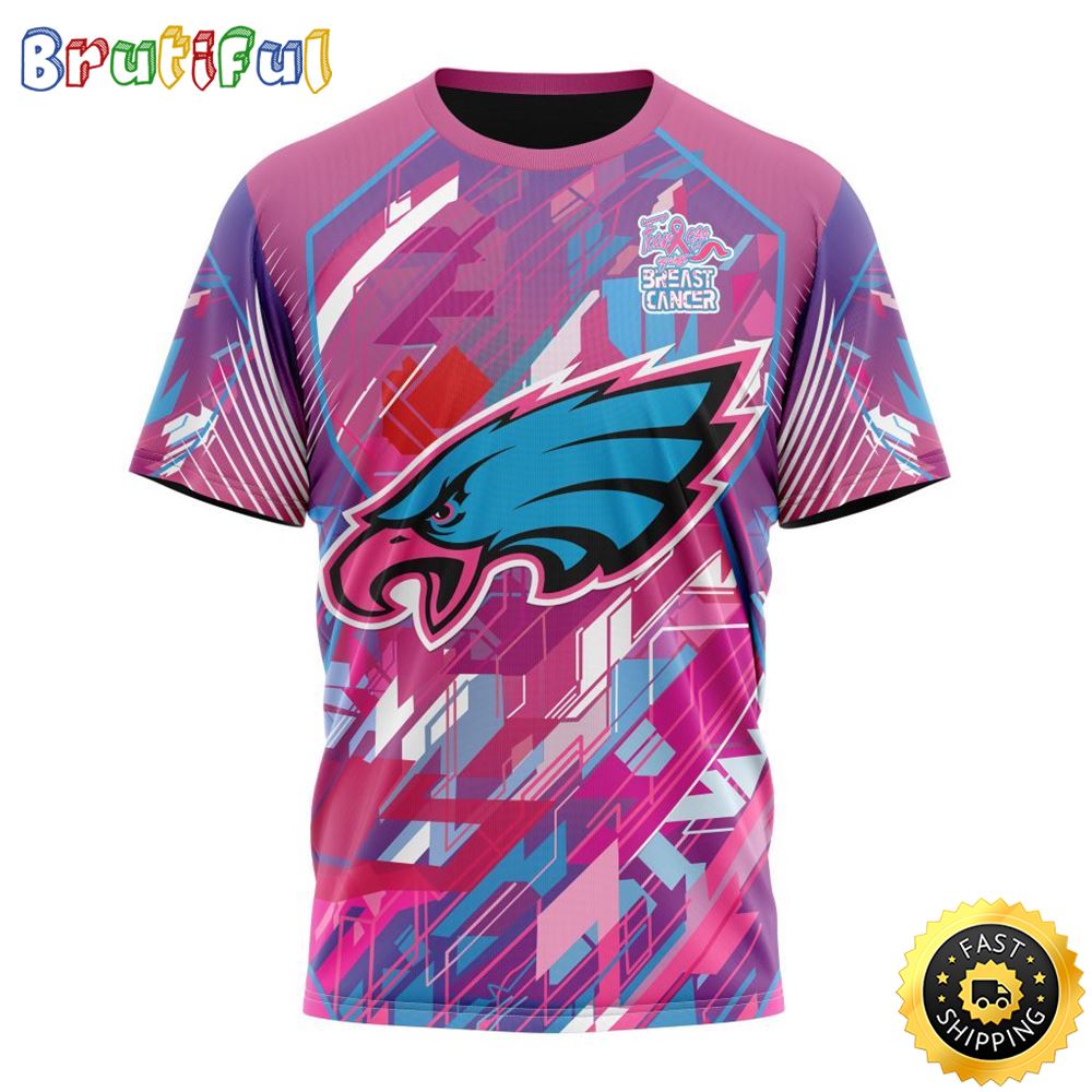 NFL Philadelphia Eagles I Pink All Over Print 3D T Shirt I Can Fearless Again Breast Cancer For Breast Cancer Survivors 1 oyksp2
