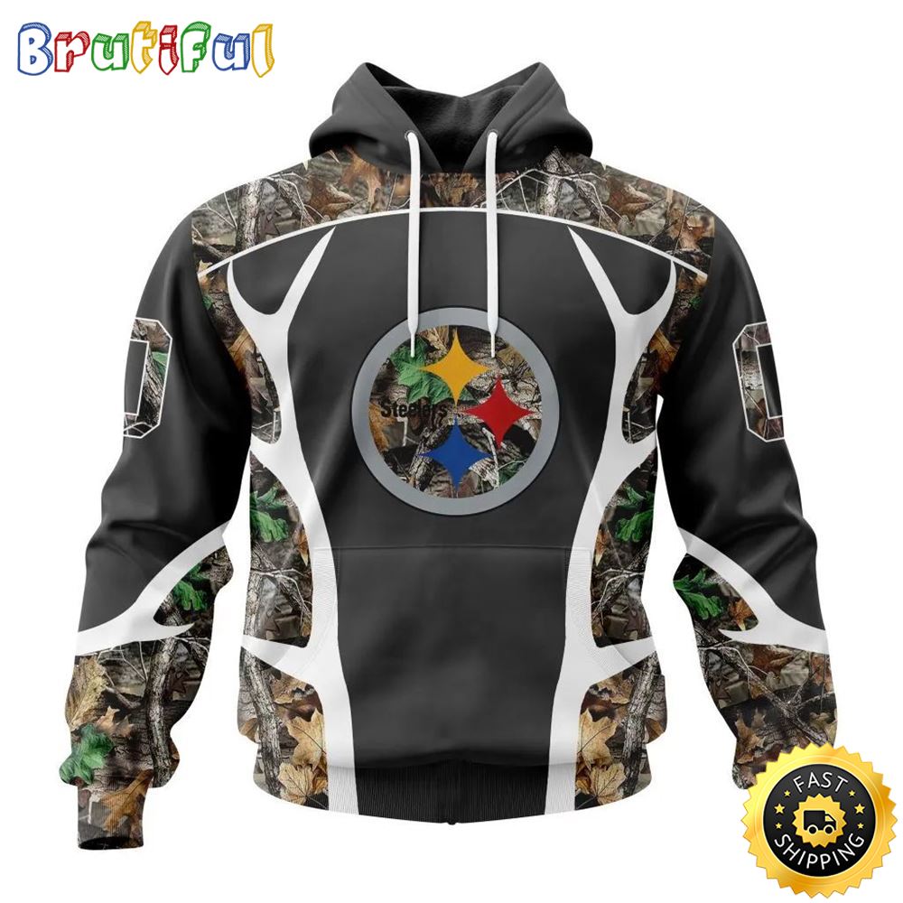 NFL Pittsburgh Steelers All Over Print 3D Hoodie Camo Hunting Design Your Team In Style 1 ygvydd