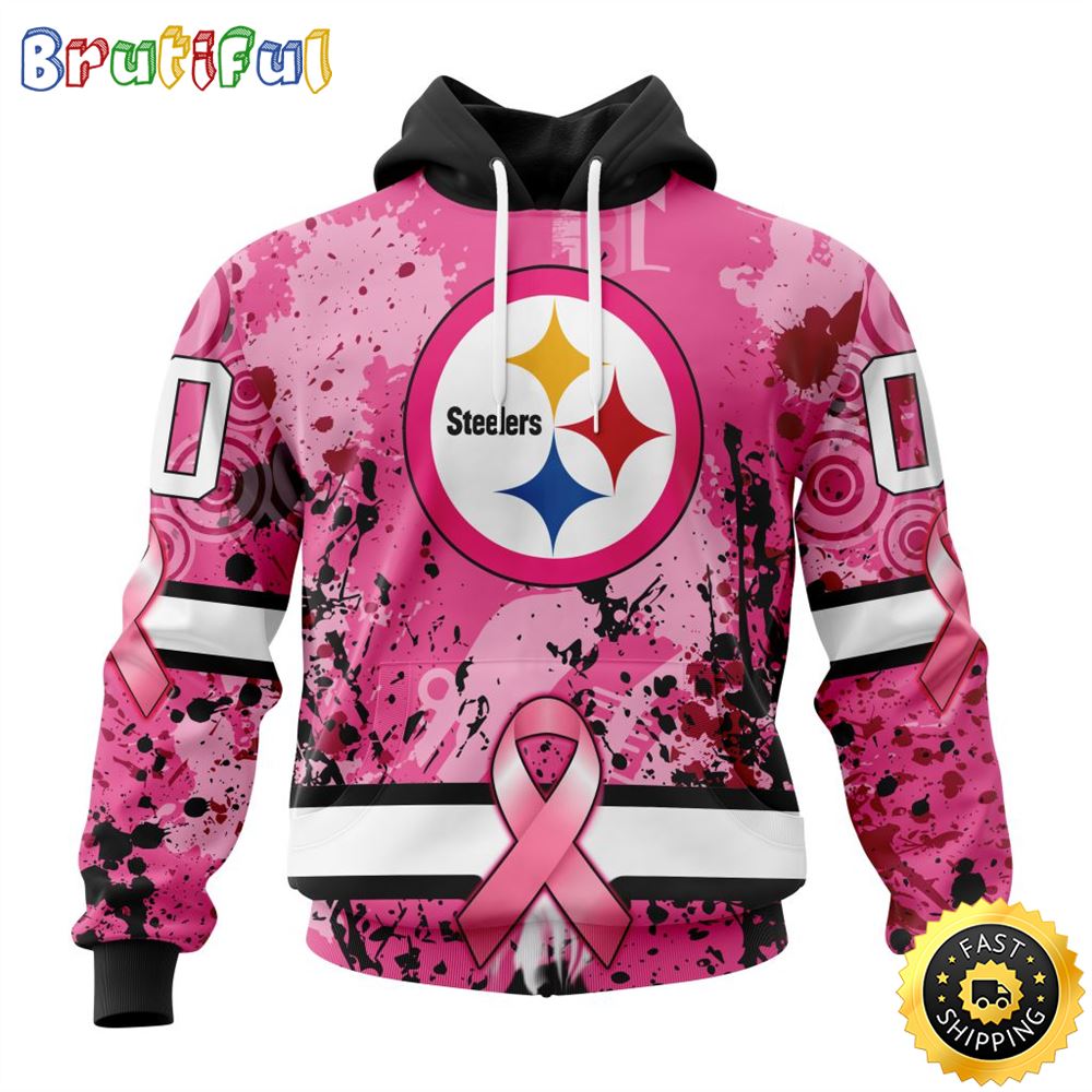 NFL Pittsburgh Steelers All Over Print 3D Hoodie I Pink I Can In October We Wear Pink Breast Cancer Unisex Hoodie 1 nfjlou