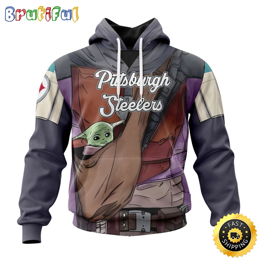 NFL Pittsburgh Steelers All Over Print 3D Hoodie Specialized Mandalorian And Baby Yoda Unisex Hoodies 1 q1gflp