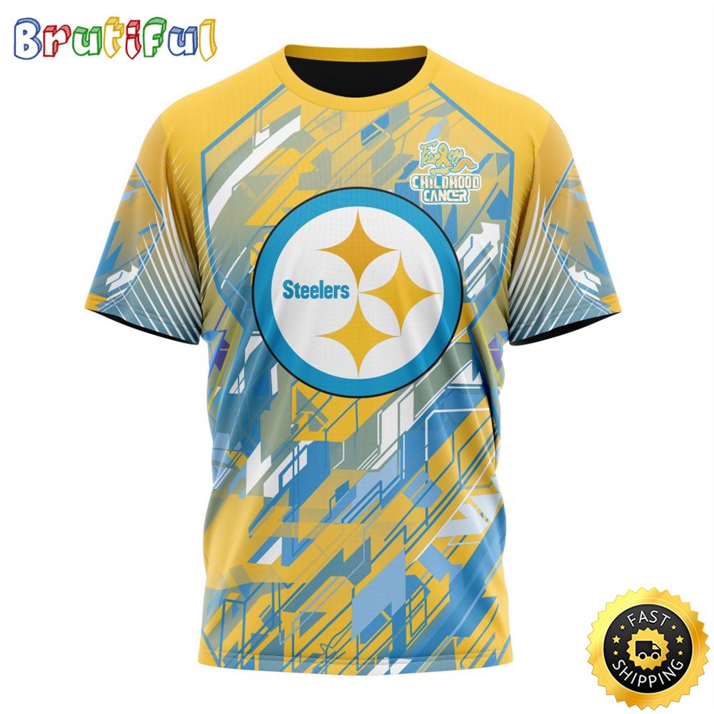 NFL Pittsburgh Steelers All Over Print 3D T Shirts Fearless Against Childhood Cancers Gift For Football Fans 1 gx8cmf