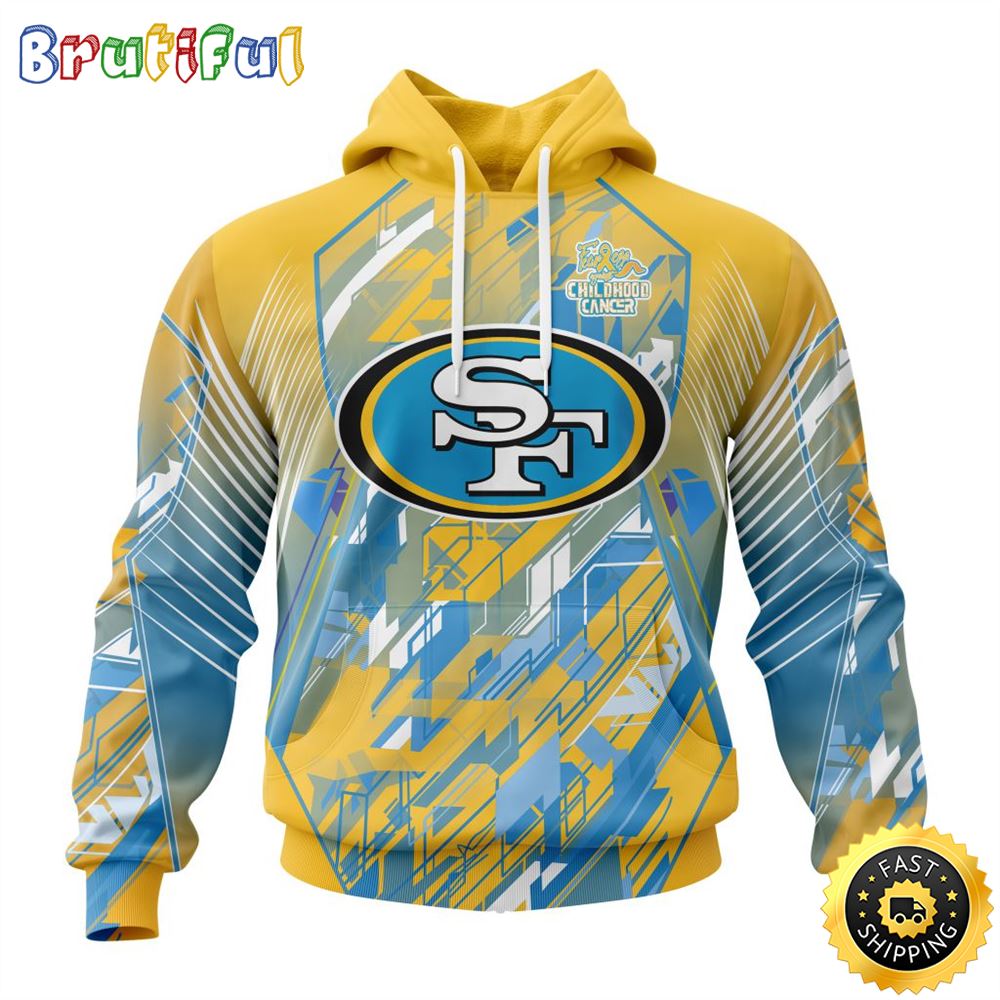 NFL San Francisco 49ers All Over Print 3D Hoodie Fearless Against Childhood Cancers Unisex Hoodie 1 xsucto
