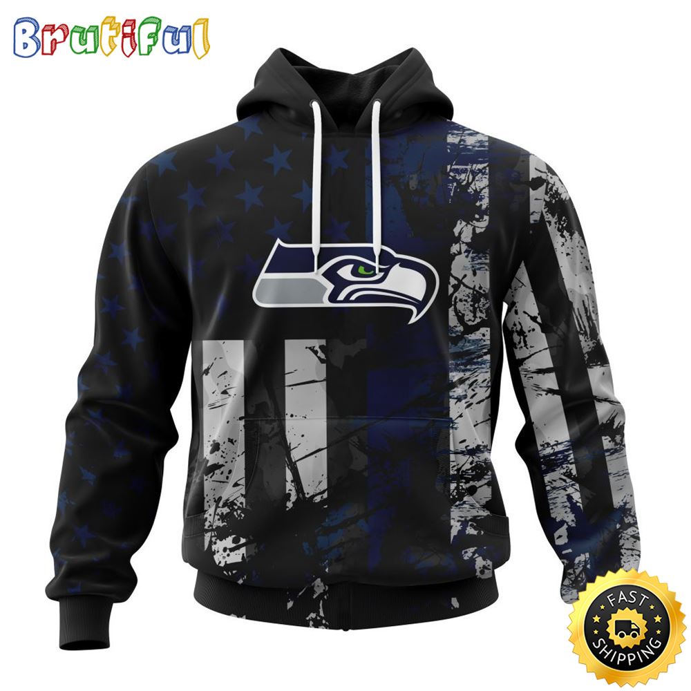 NFL Seattle Seahawks 3D Hoodie Classic Grunge American Flag Stylish Warmth For Fans 1 zan4sb