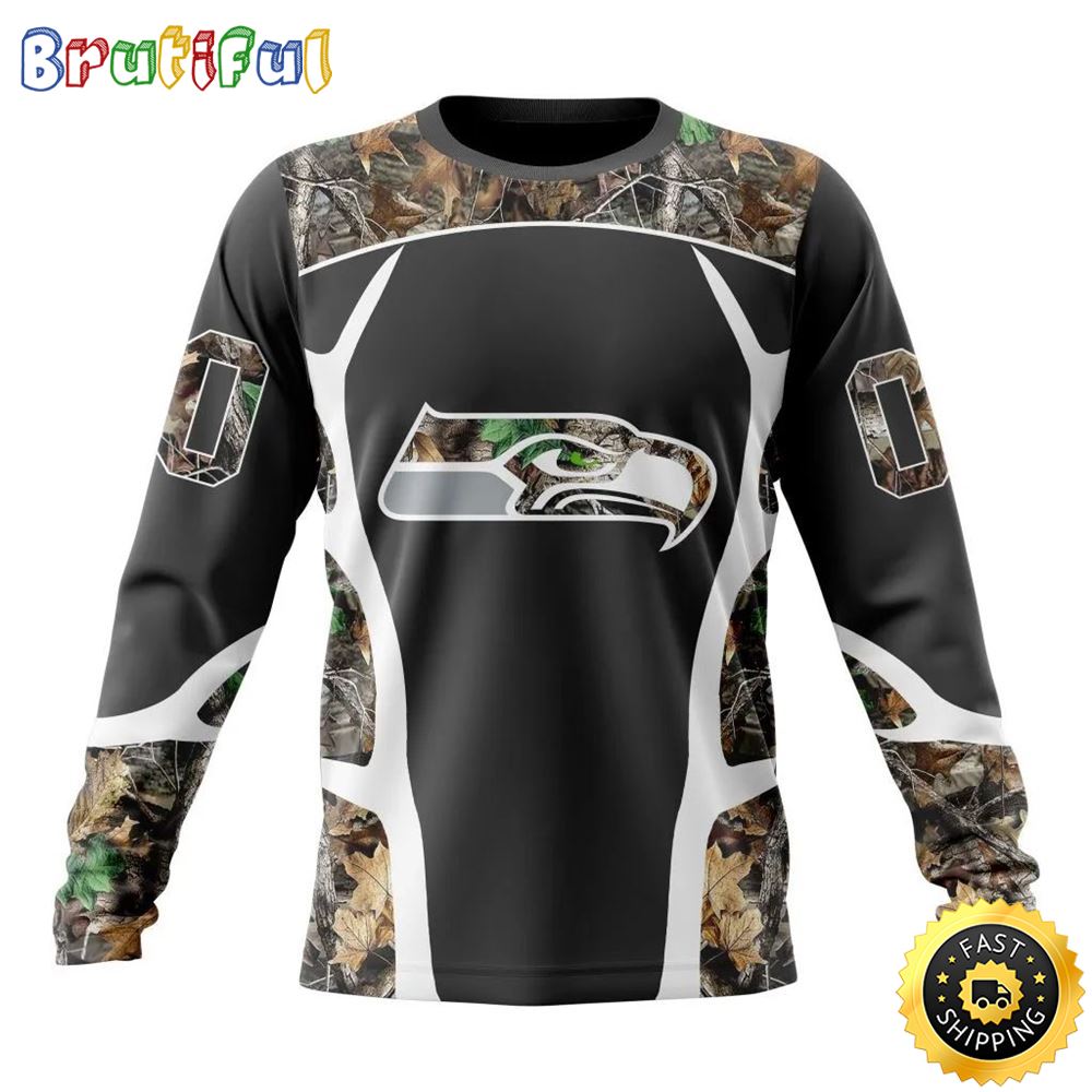 NFL Seattle Seahawks Crewneck Sweatshirt Camo Hunting Design Stylish Gear For Fans 1 sw0ukn