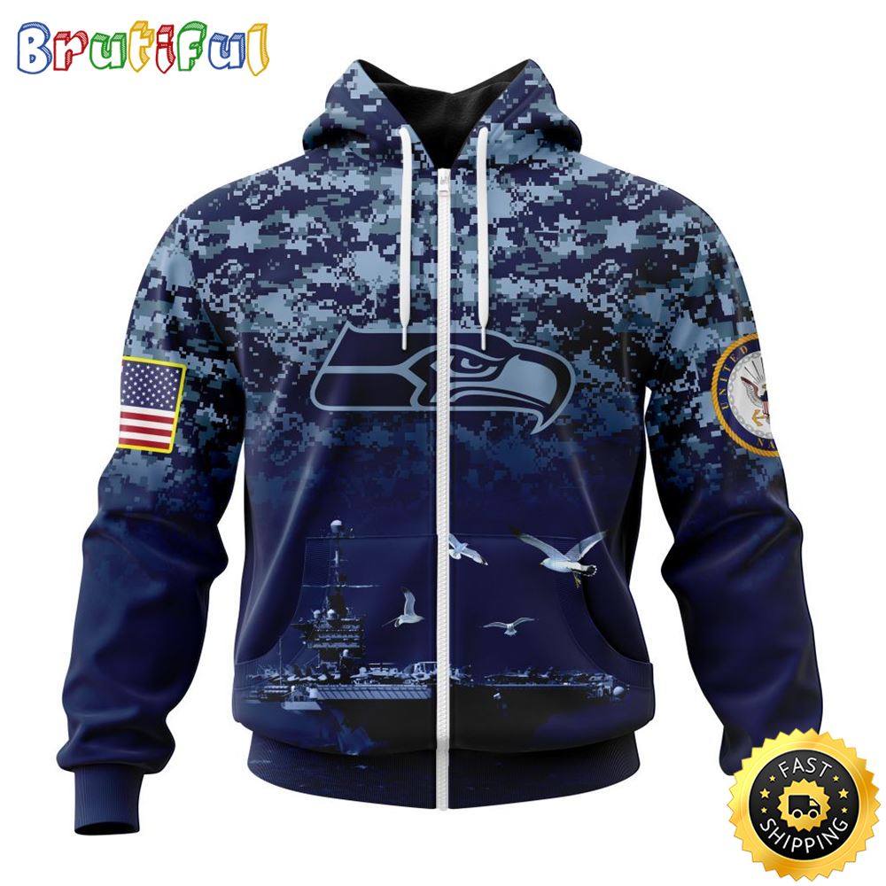 NFL Seattle Seahawks Zip Hoodie 3D Honor US Navy Veterans Stylish Gear For Fans 1 vbwrpw