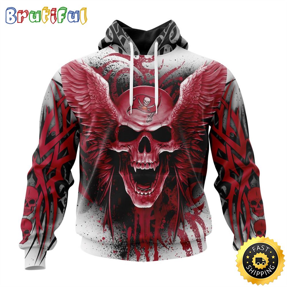 NFL Tampa Bay Buccaneers 3D Hoodie All Over Print Special Kits With Skull Unite In Team Colors 1 kftyzk