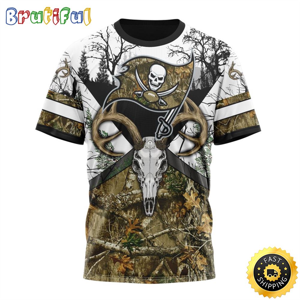 NFL Tampa Bay Buccaneers 3D T Shirt Deer Skull And Forest Pattern Represent Your Team 1 tn6tqk