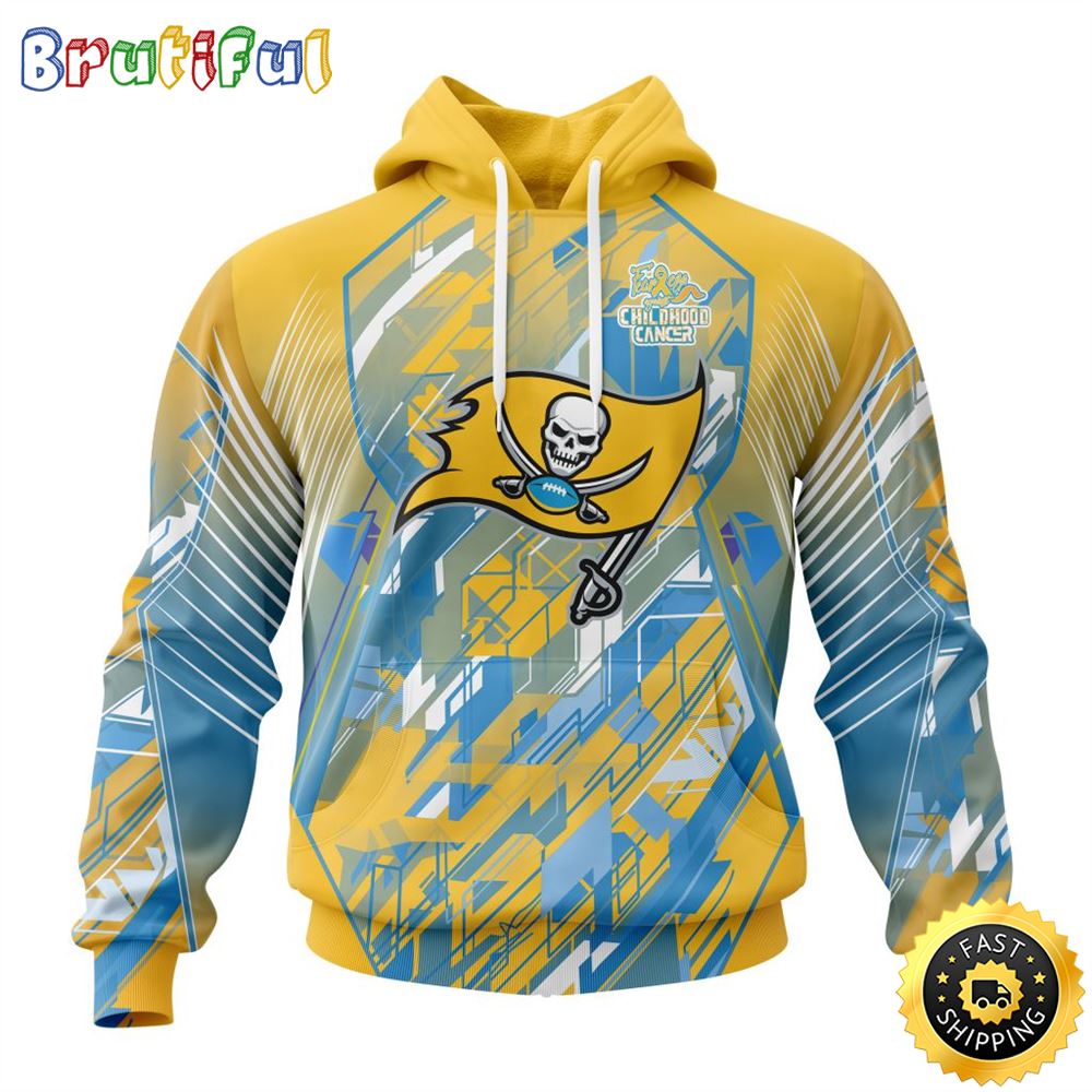 NFL Tampa Bay Buccaneers All Over Print 3D Hoodie Fearless Against Childhood Cancers Unisex Hoodie 1 net352