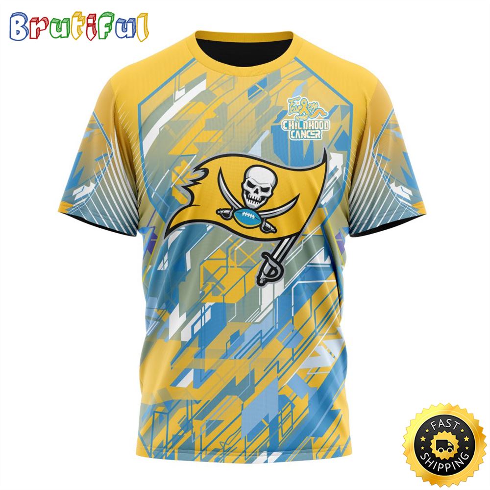 NFL Tampa Bay Buccaneers All Over Print 3D T Shirts Fearless Against Childhood Cancers Gift For Football Fans 1 cg0x6y