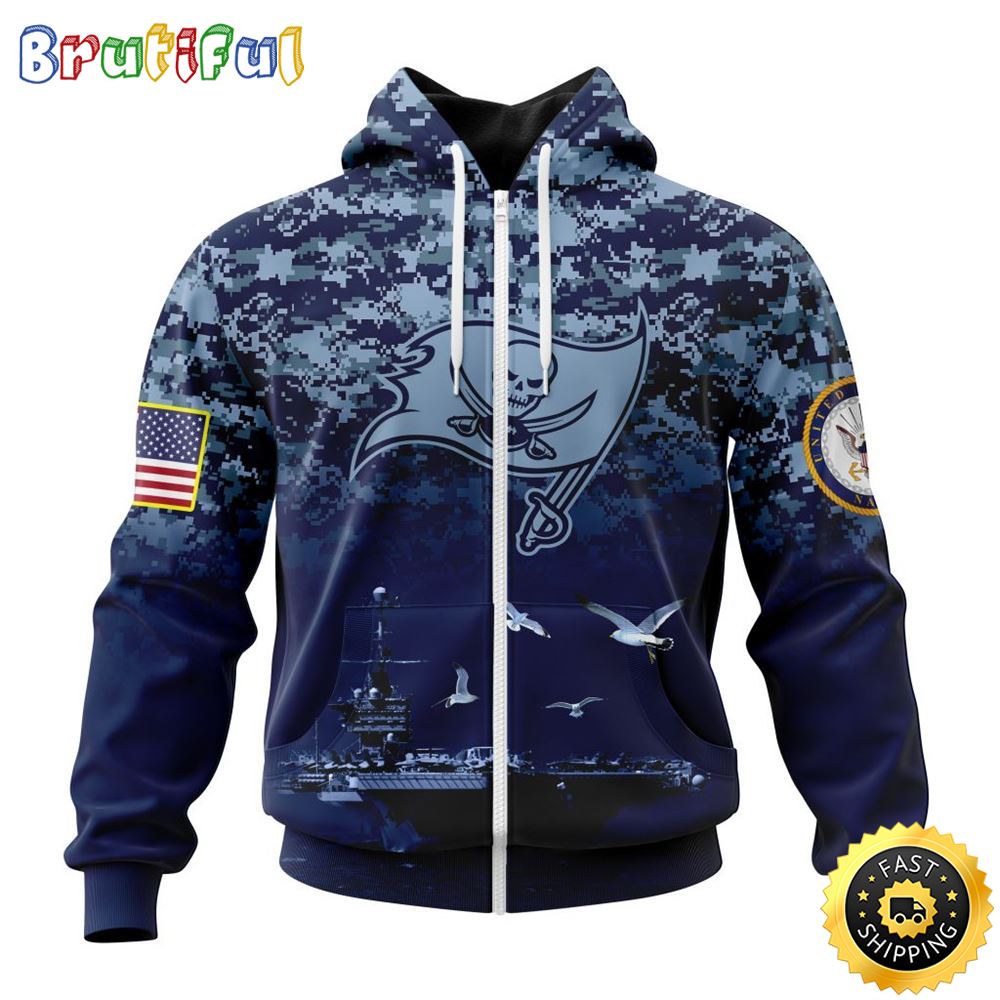 NFL Tampa Bay Buccaneers Zip Hoodie 3D Honor US Navy Veterans Stylish Gear For Fans 1 vnugct