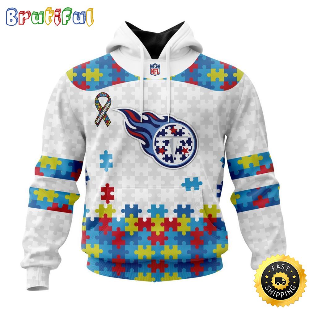 NFL Tennessee Titans All Over Print 3D Hoodie Autism Awareness Design Unisex Hoodie 1 ion1i6