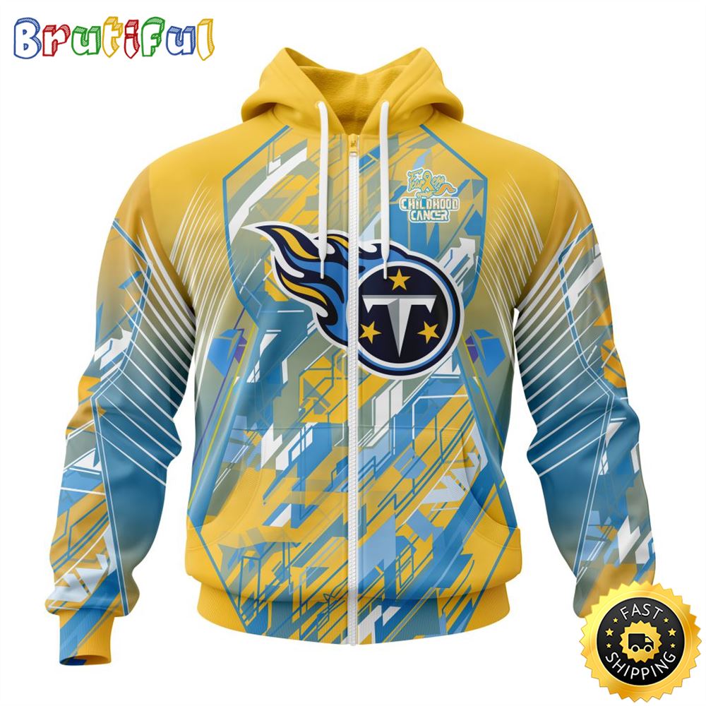 NFL Tennessee Titans All Over Print Zip 3D Hoodie Fearless Against Childhood Cancers Unisex Hoodie 1 aprli8