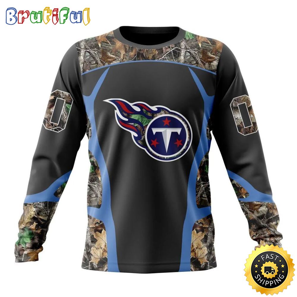 NFL Tennessee Titans Crewneck Sweatshirt Camo Hunting Design Stylish Gear For Fans 1 xmozex