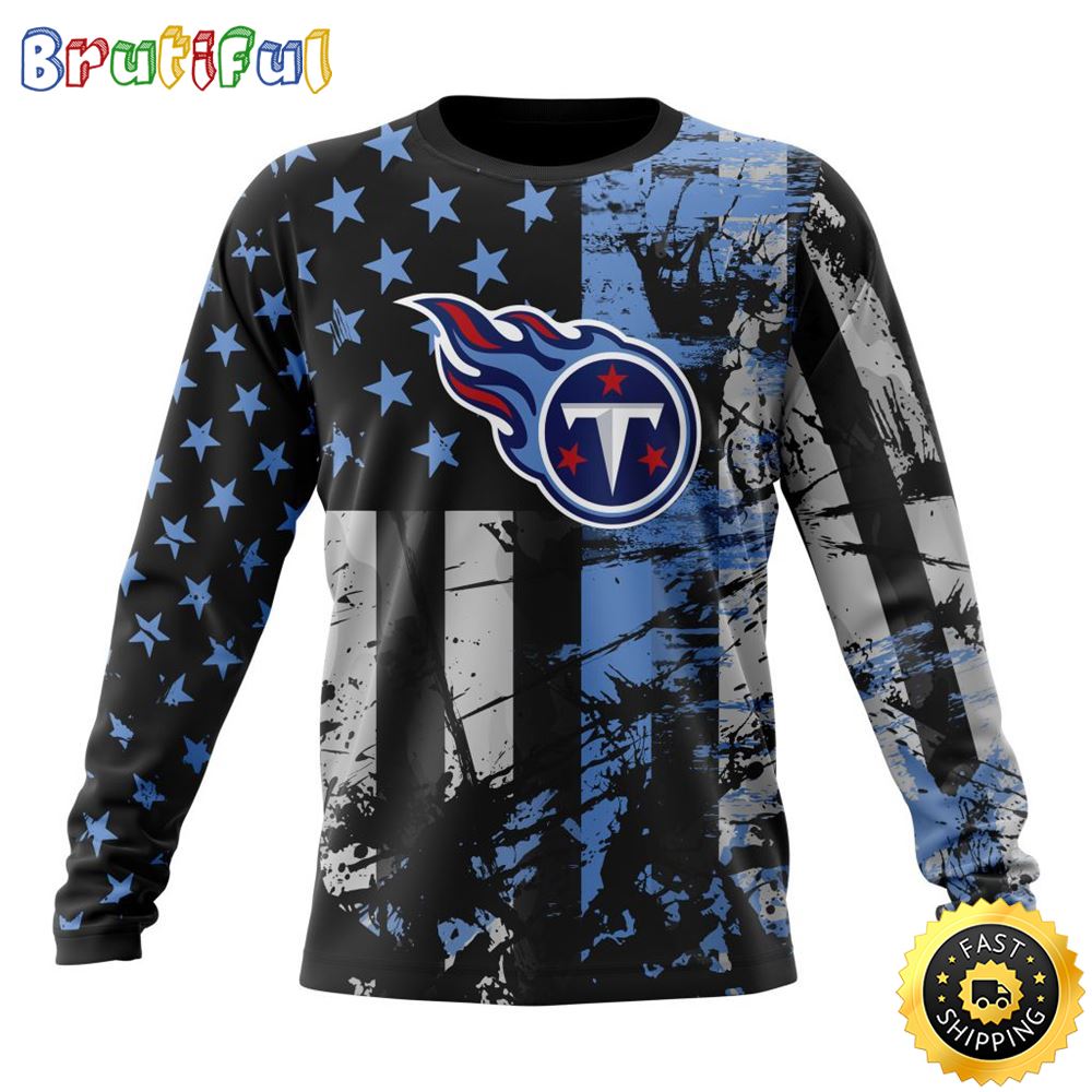 NFL Tennessee Titans Crewneck Sweatshirt Classic Grunge American Flag Stylish Warmth For Fans 1 ppygth
