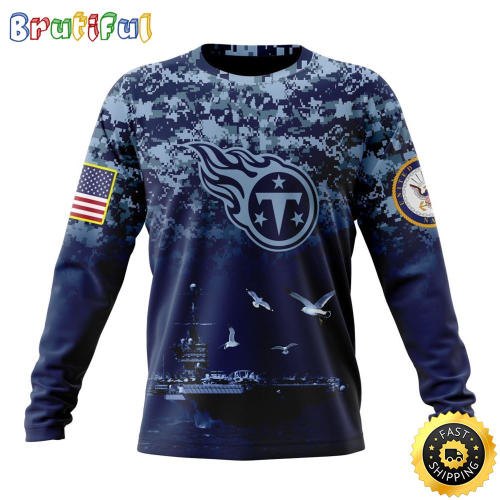 NFL Tennessee Titans Crewneck Sweatshirt Honor US Navy Veterans Stylish Gear For Fans 1 jxxzhg