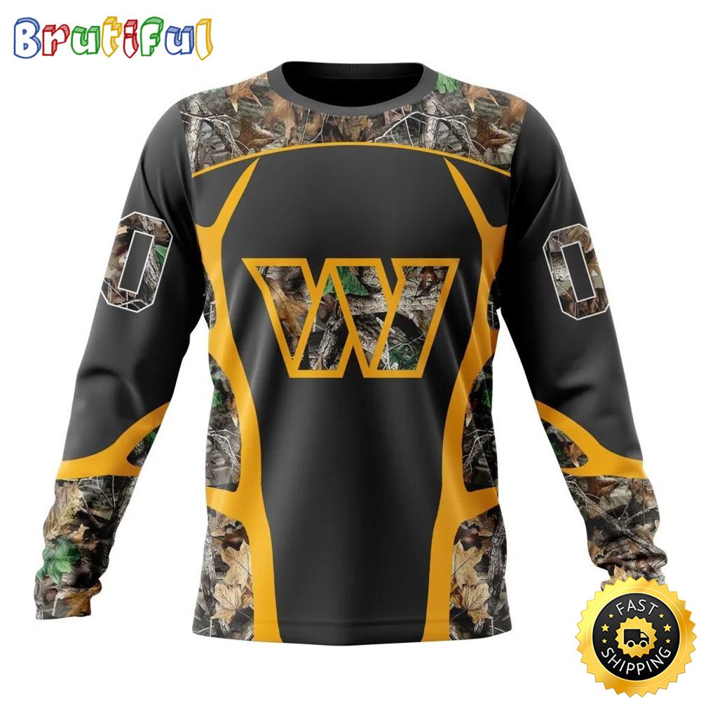 NFL Washington Commanders Crewneck Sweatshirt Camo Hunting Design Stylish Gear For Fans 1 mqez6e