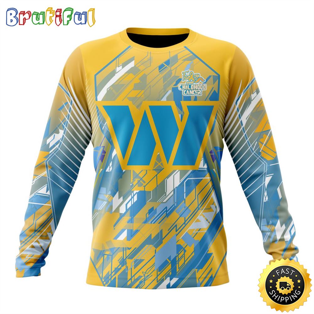 NFL Washington Commanders Crewneck Sweatshirt Fearless Against Childhood Cancers Gift For Football Fans 1 gfhsct