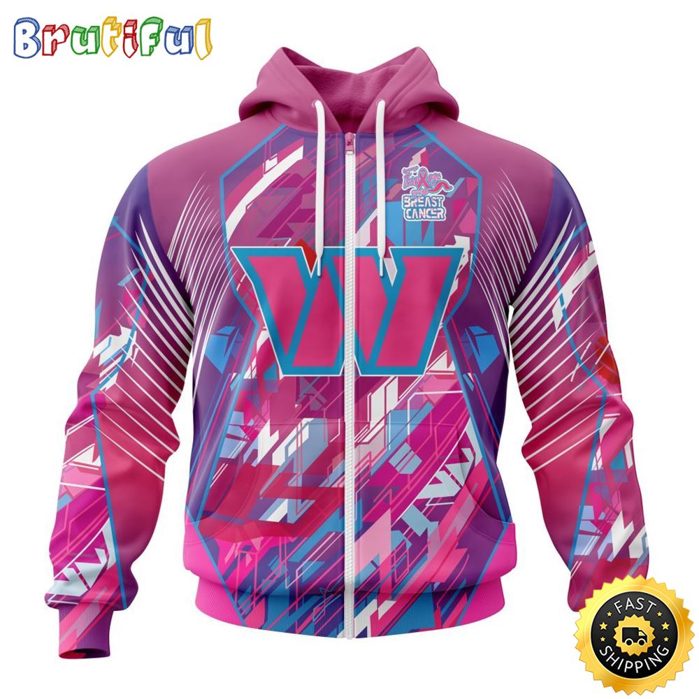 NFL Washington Commanders I Pink All Over Print Zip Hoodie 3D I Can Fearless Again Breast Cancer For Breast Cancer Survivors 1 yx2lsm