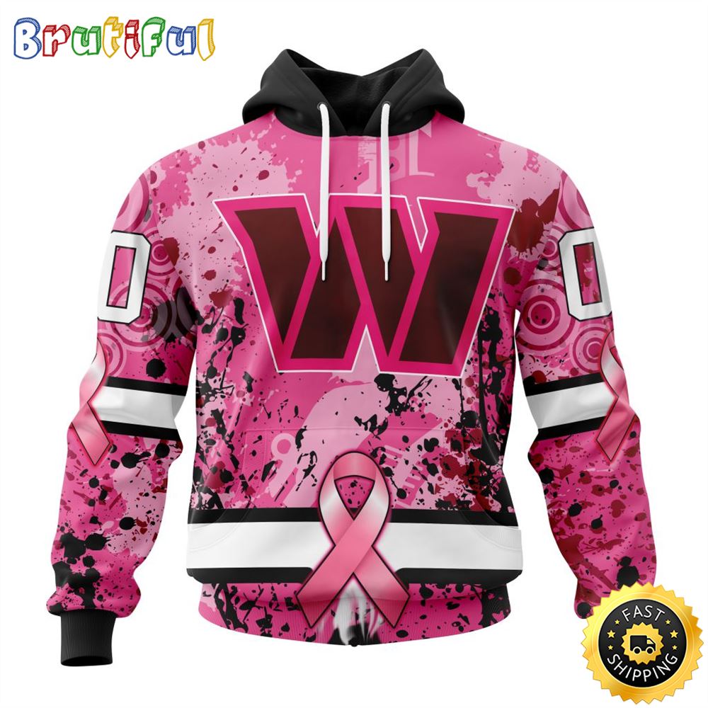 NFL Washington Football Team All Over Print 3D Hoodie I Pink I Can In October We Wear Pink Breast Cancer Unisex Hoodie 1 f6w1ss