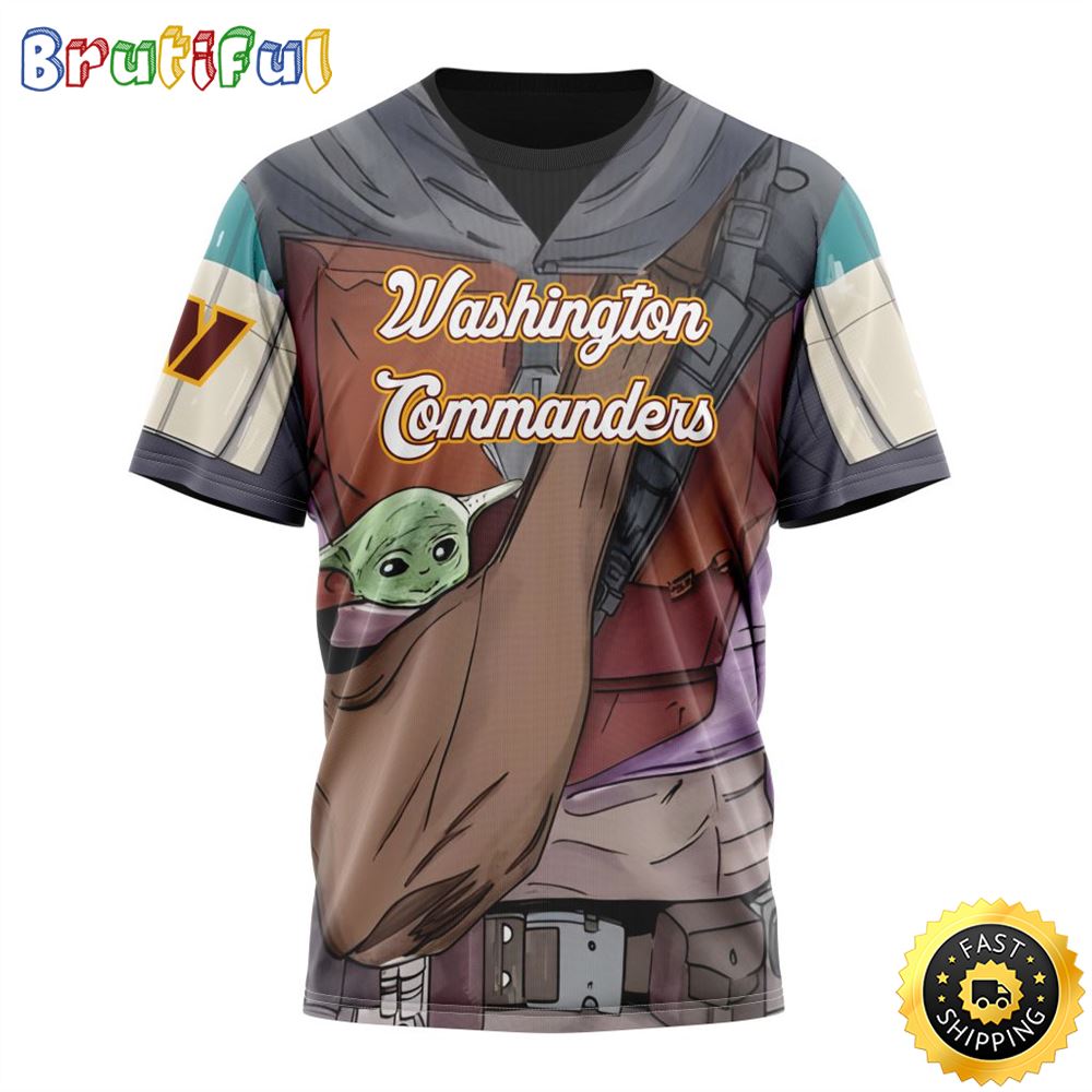 NFL Washington Football Team All Over Print 3D T Shirt Specialized Mandalorian And Baby Yoda Gifts For Football Fans 1 ehyqvv